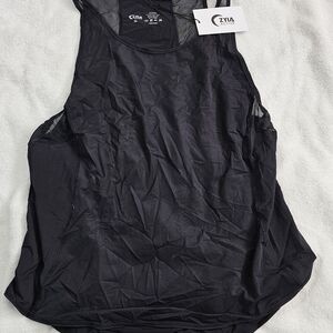 Black Panel Mesh Tank